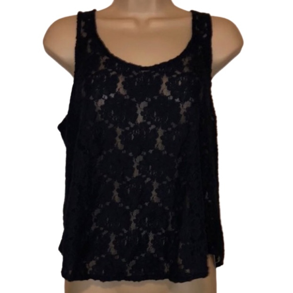 Abercrombie & Fitch Lace Sheer Black Tank Top